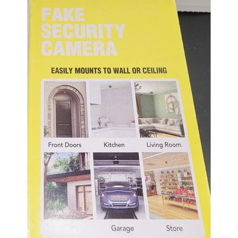Set of 4 - Fake Dummy Security Dome Camera Flashing Red LED Light Craft Santa